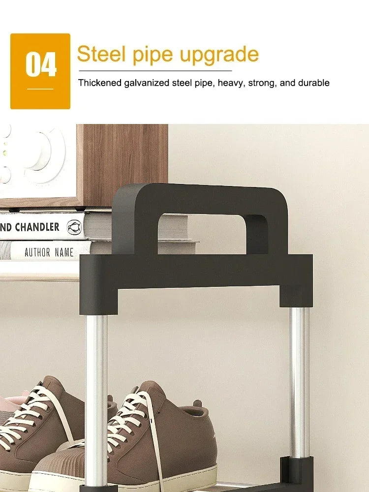 3-8Floor Simple Shoe Rack Multi Layer Dustproof Household Doorstep Shoe Cabinet Storage Space Saving Assembly Of Small Shoe Rack