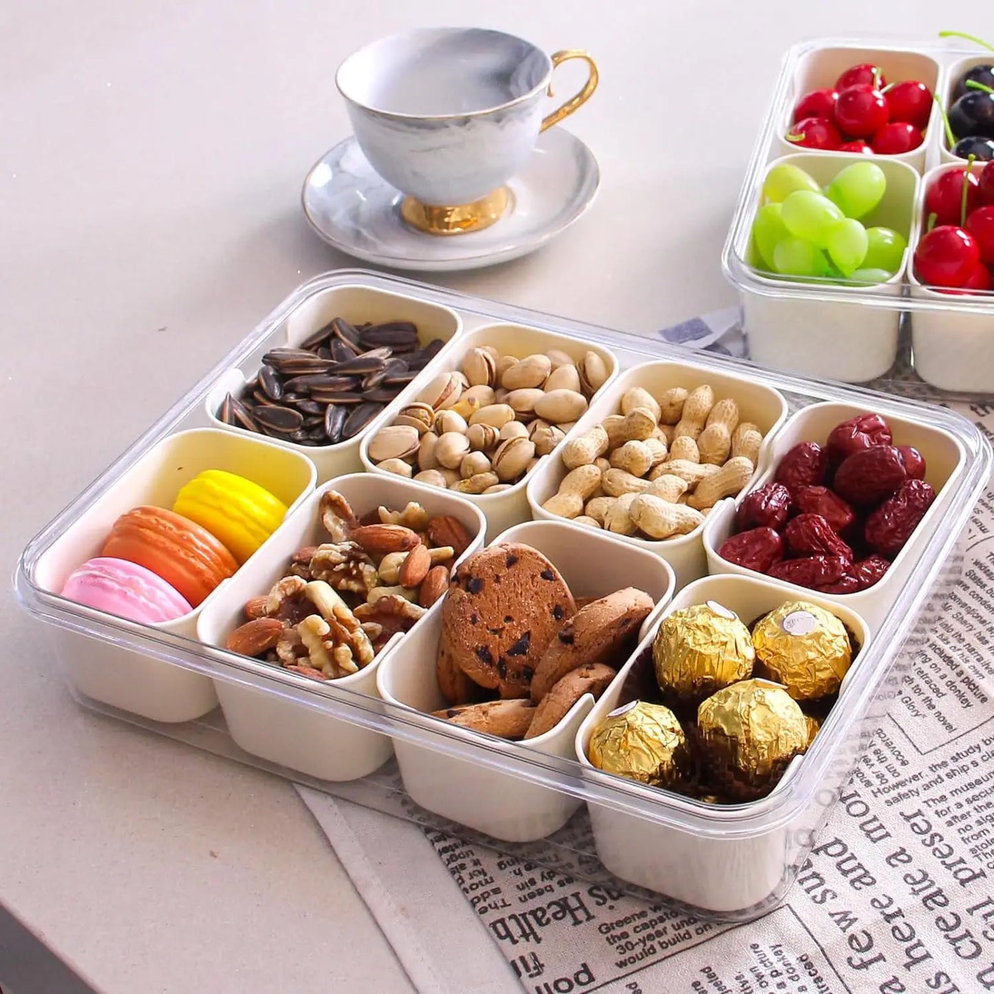 Kitchen Seasoning Storage Box Spice Box Integrated Multi Grid Storage Sealed Tank Moisture-Proof Salt Tank Kitchen Supplies 2025