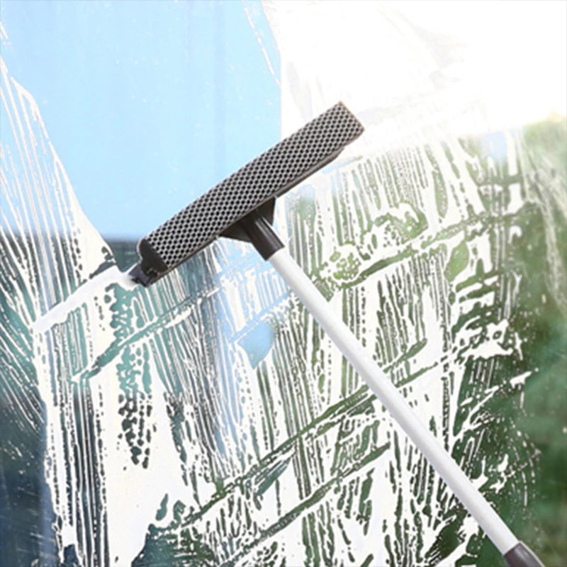 2in1 Window Cleaning Brush Bathroom Mirror Glass Wiper Cleaning Tool Sliding Door Shower Glass Door Adjustable Long Handle