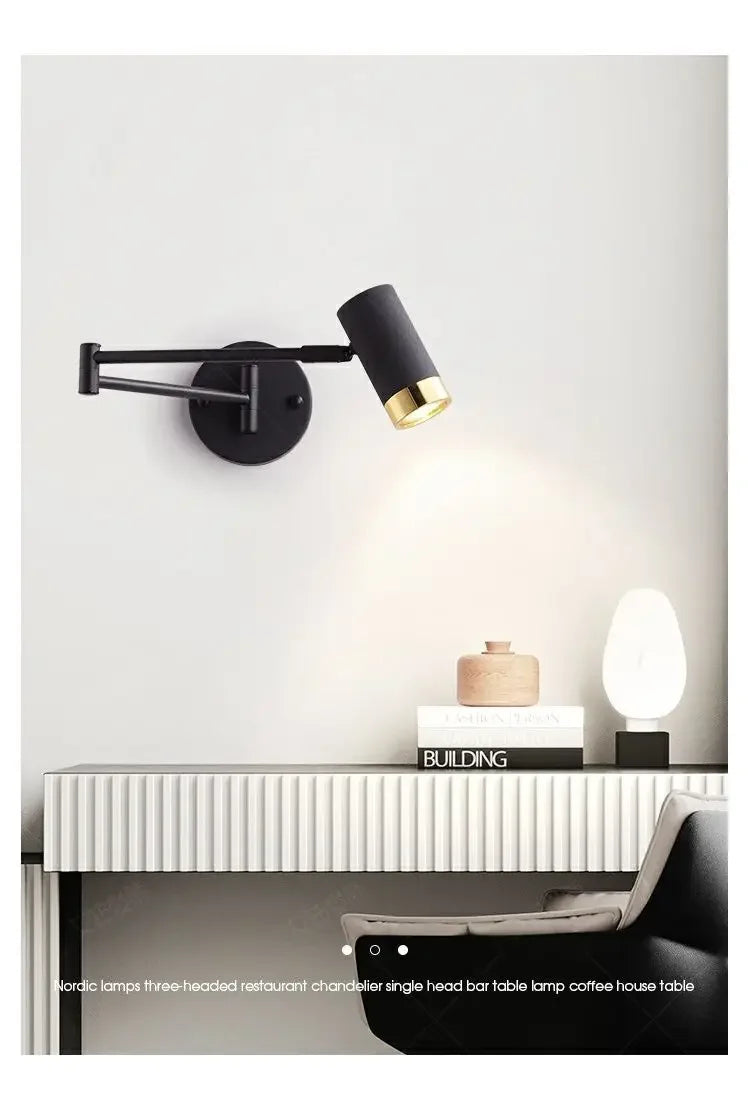 Modern Living Room Rocking Arm Wall Lamp bedlamps for bedroom Hotel Creative Telescopic Foldable Reading Wall Lamps