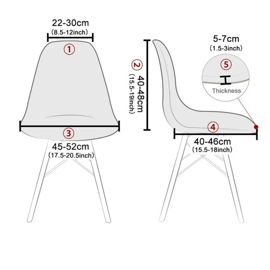 1Pc Printed Dining Table and Chair Cover Household Elastic Chair Cover Eames Chair Cover Special-Shaped Chair Cover