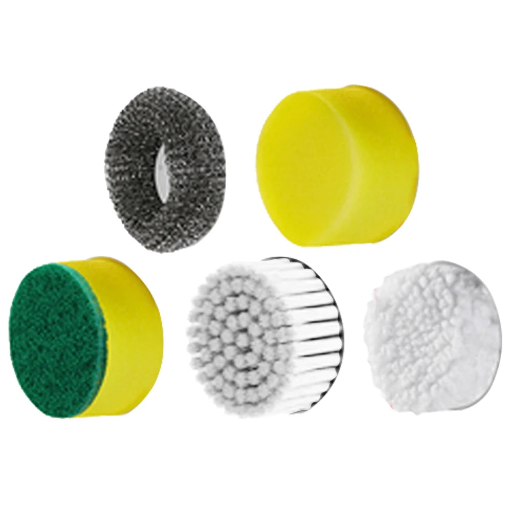 Electric Cleaning Brush Multifunctional Household Wireless Rotatable Cleaning Brush & 5 Replaceable Brush Head Shower Scrubber
