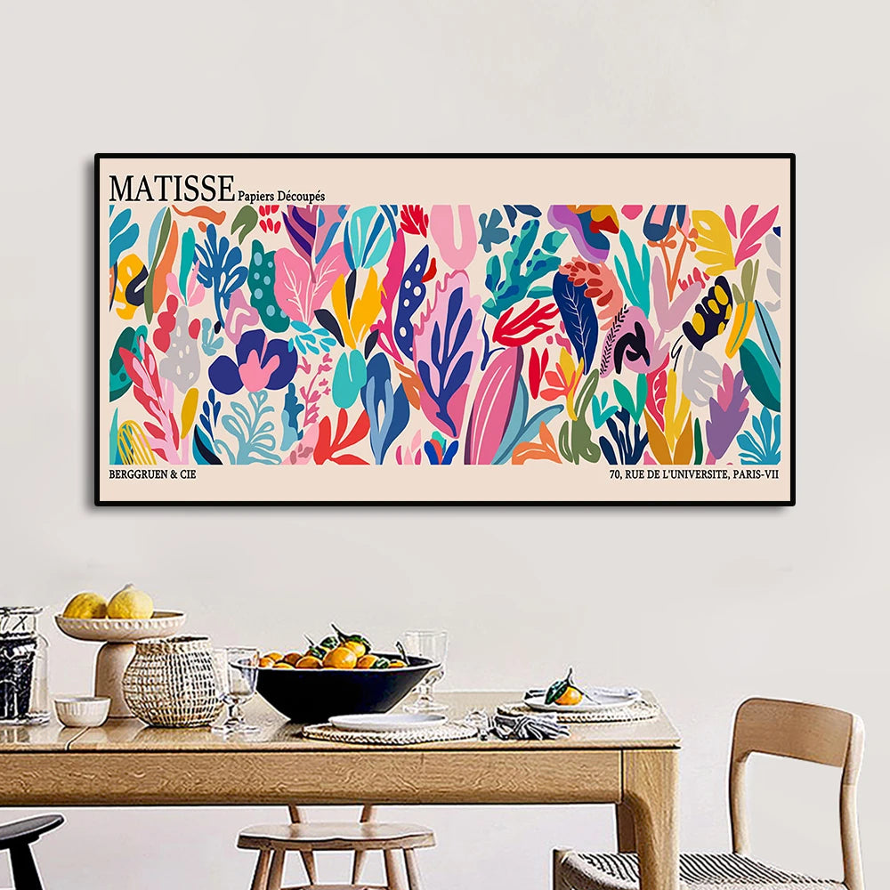 Large Matisse Bauhaus Geometric Leaves Exhibition Poster Abstract Canvas Painting Prints Minimalist Wall Art for Home Decor 1PC