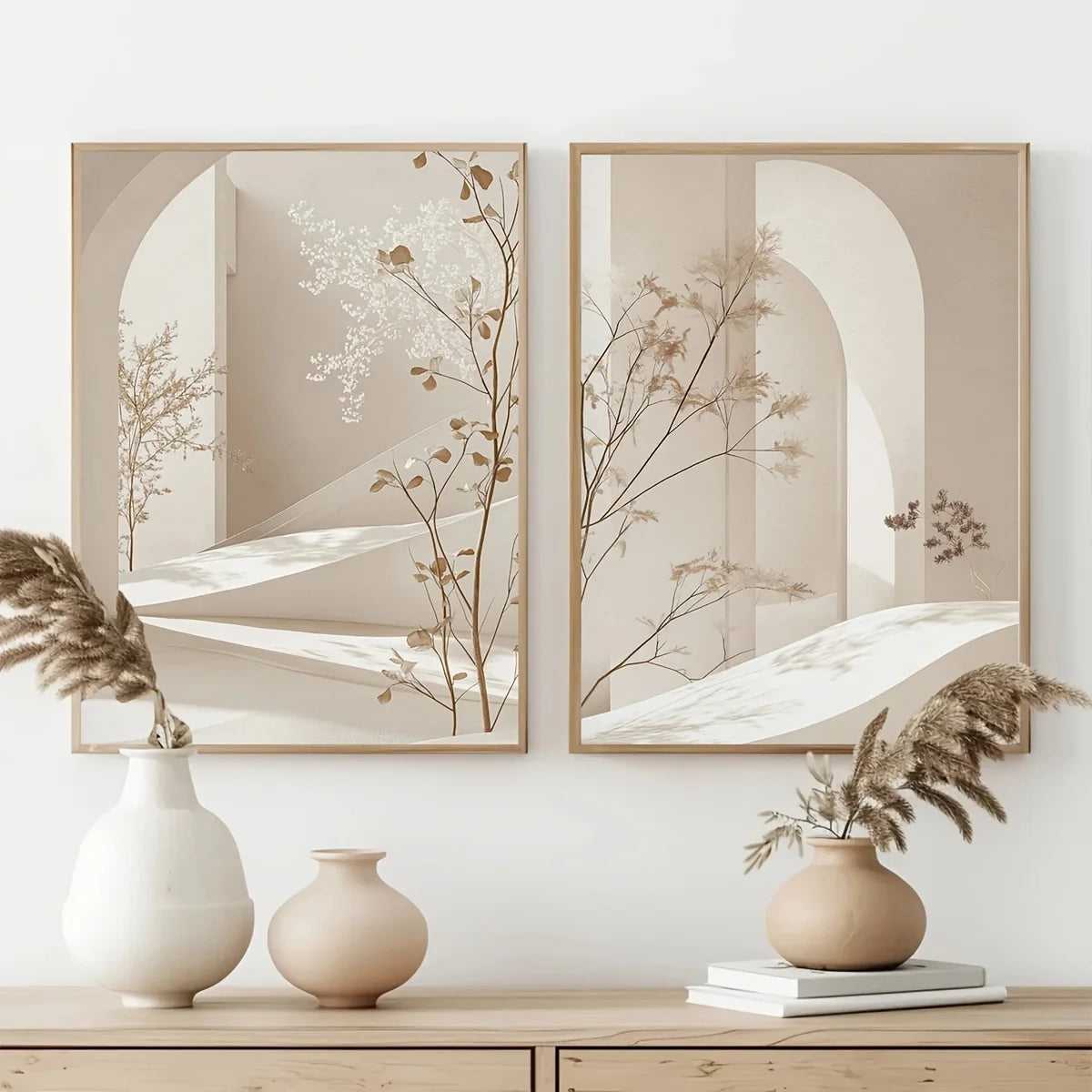 Minimalist Arch Landscape Canvas Print Bohemian Art Wall Art Poster for Modern Living Room Bedroom Bathroom Home Decor