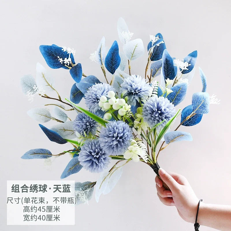 Artificial Flowers Peony Fake Flowers Hydrangea Crafts for DIY Home Bridal Wedding Party Festiva Decoration