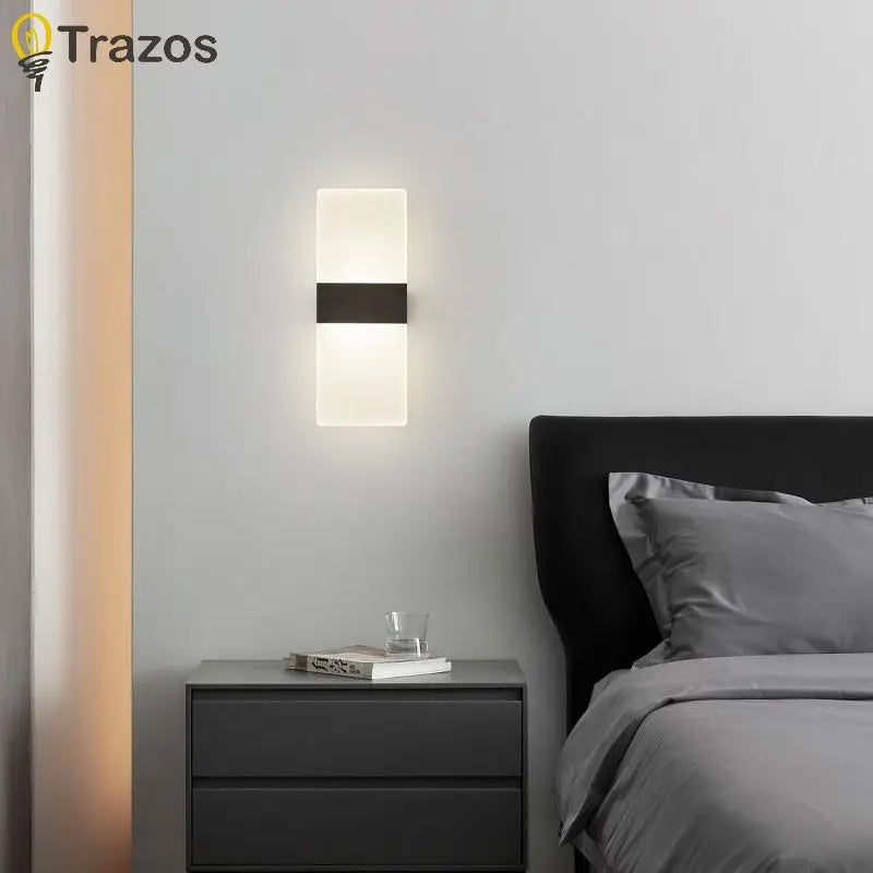 Living Room Wall Lamp Acrylic LED Modern Simple Hotel Bedroom Background Corridor Staircase Entrance Light Luxury Bedside