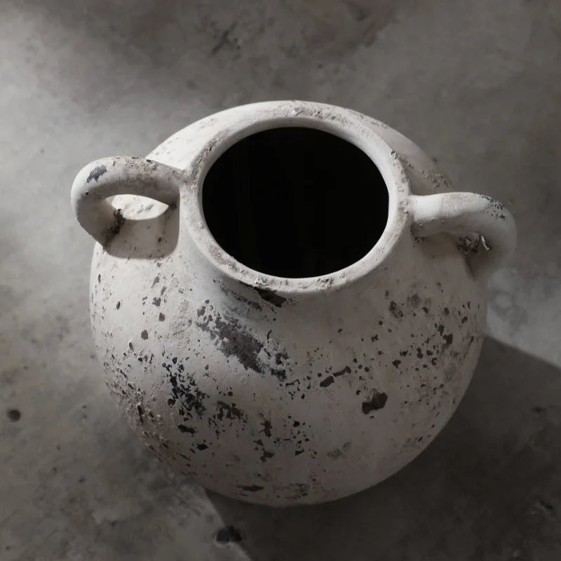 Vase For Dried Flowers With Handle Retro And Nostalgic Handmade Ceramic Vases For Decor Home Decoration Ceramics & Pottery