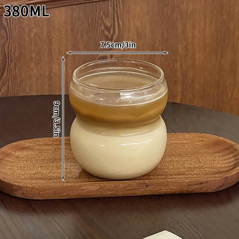 Aesthetic Glass Cup Iced Coffee Mug Drinking Glass Juice Water Bottle Bar Cocktail Glasses Cups Kitchen Drinkware Supplies