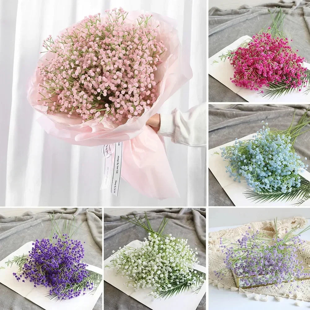 1 Bunch Artificial Fake Silk Gypsophila Flowers Wedding Bouquet Home Decoration Simulation Gypsophila Flower Home Garden decor