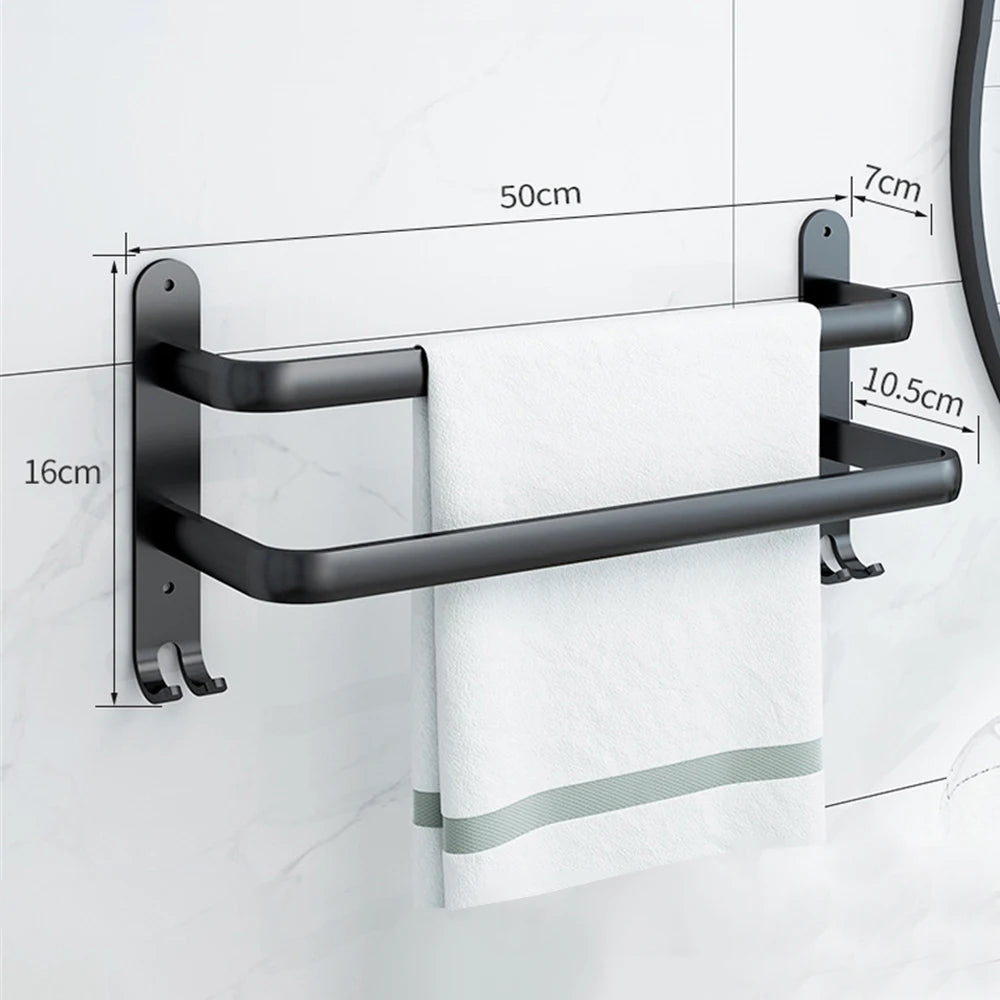 Bathroom Towel Rack 3 Layers No Drill Towel Holder Shower Rack Aluminum alloy Storage Shelf Bathroom Accessories