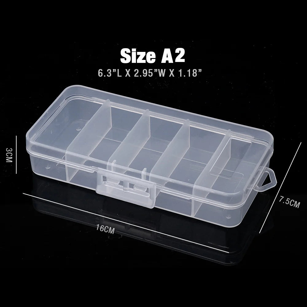 GOBASS Convenient Organizer Container Plastic Fishing Tackle Box 5 Grids Compartments Lure Hook Storage Case Fishing Accessories
