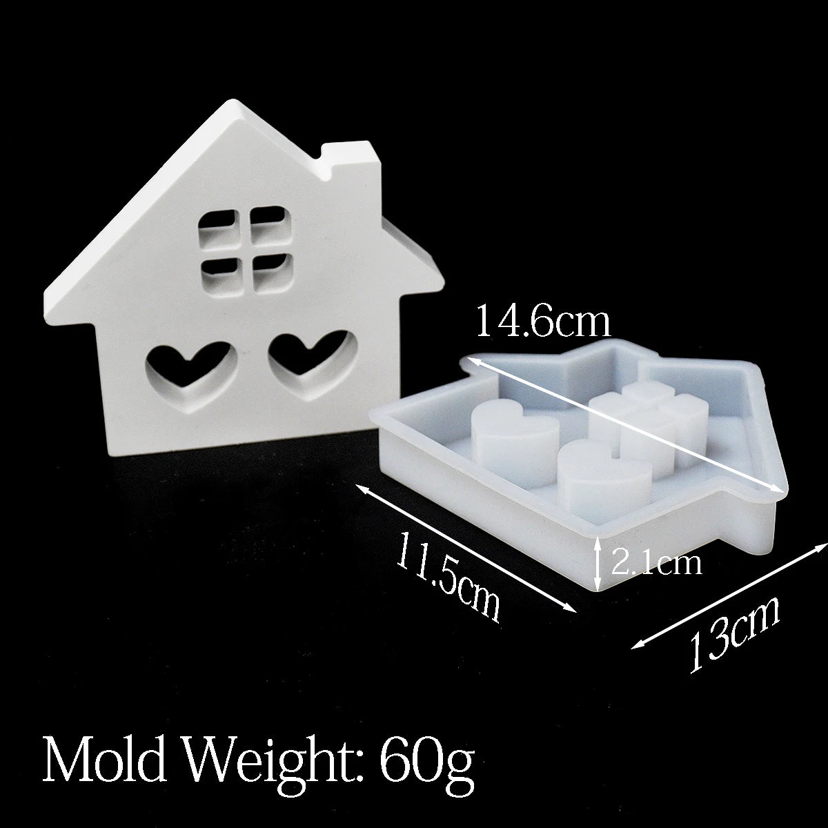 DIY House Shape Silicone Mould Handmade Heart House Plaster Candle Casting Molds Windows House Room Warm Decoration Crafts Gifts