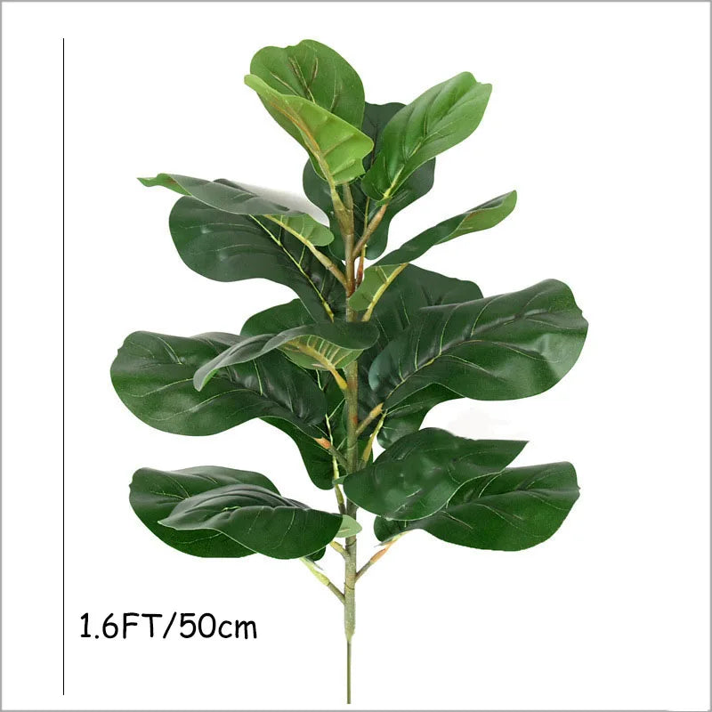 3.9FT Tropical Tree Large Artificial Ficus Plants Branches Plastic Fake Leafs Green Banyan Tree For Home Garden Room Shop Decor