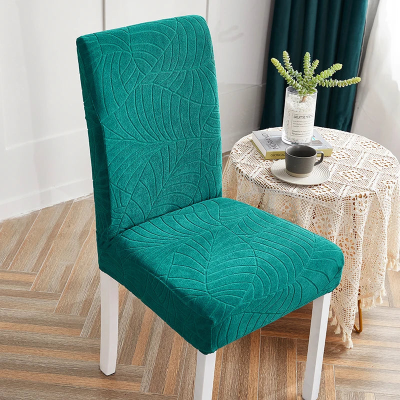 Jacquard Chair Cover for Dining Room Stretch Jacquard Dining Chair Cover Slipcover Elastic Spandex Kitchen Chair Cover