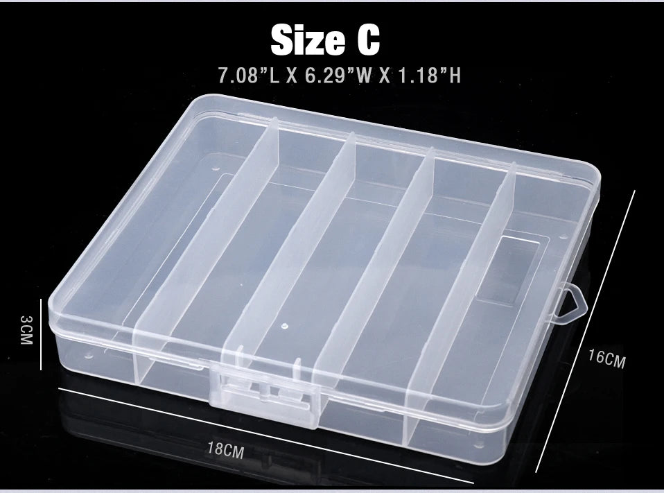 GOBASS Convenient Organizer Container Plastic Fishing Tackle Box 5 Grids Compartments Lure Hook Storage Case Fishing Accessories