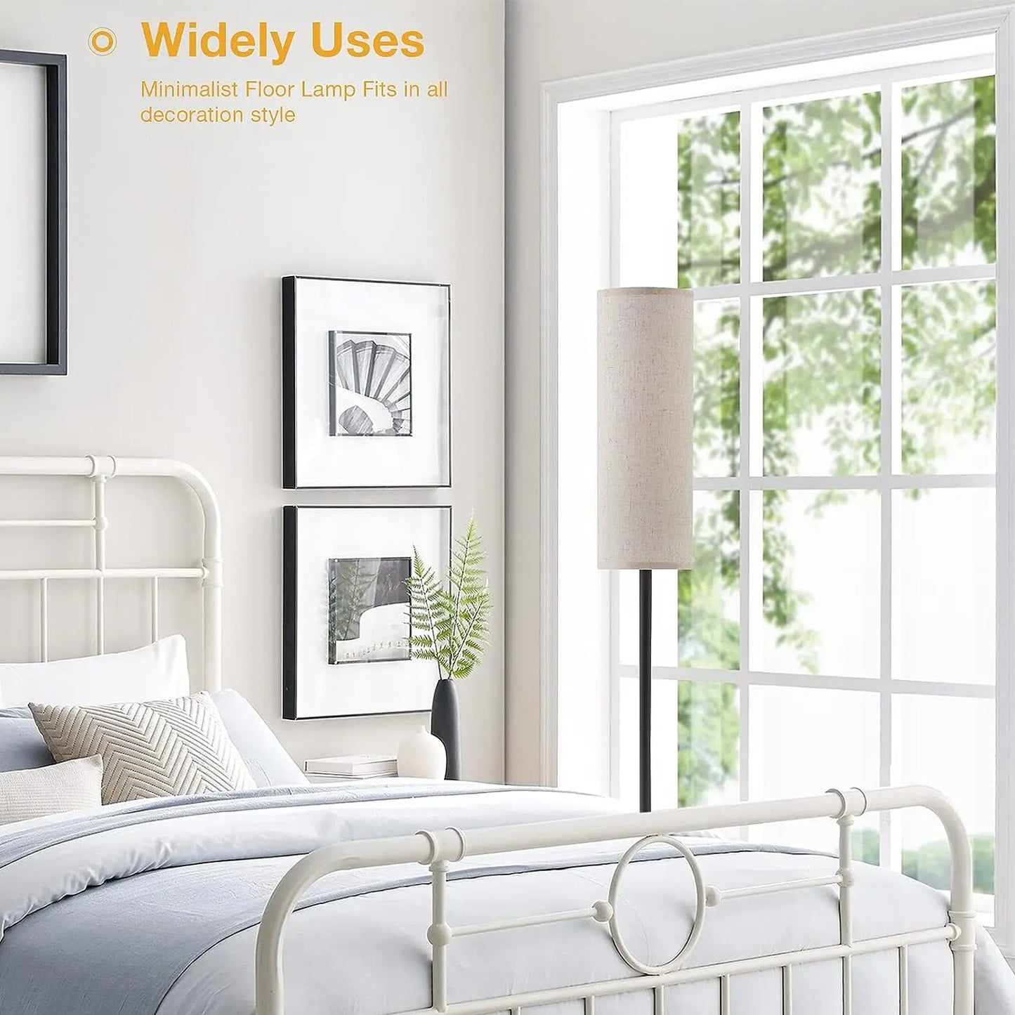 Floor Lamp for Living Room Modern Standing Lamps with Lampshade Lamp with Foot Switch for Living Room Bedroom Kids Room Office