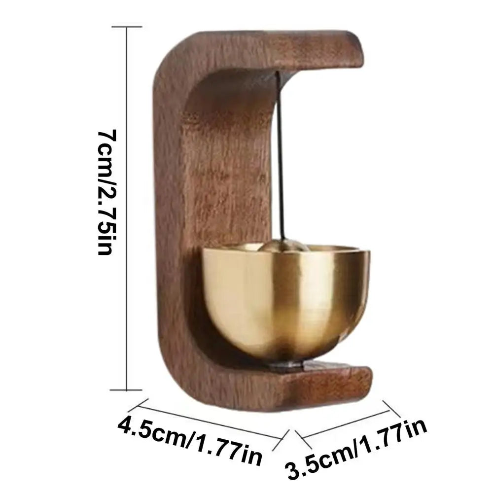 Magnetic Door Bell Natural Wooden Brass Doorbell Chime With Double-sided Tape For Home Doorbell Housewarming Gift