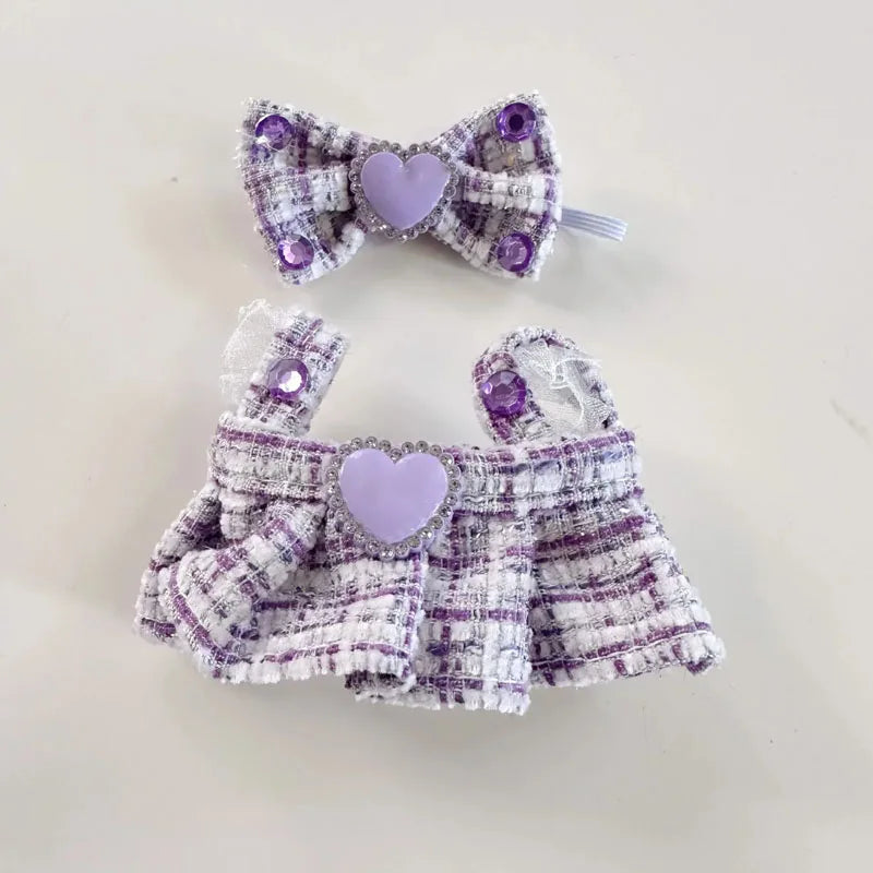17CM Cute Labubu Doll Clothes Outfit Accessories Classic Dress Set for V2 Mini Dolls Clothing Girl Kid Gift Labubu Ropa