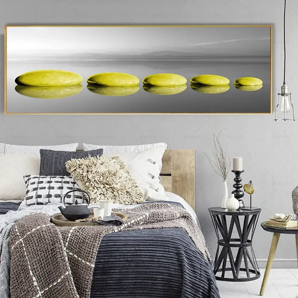 Modern, Minimalist, Wall Art, Landscape Seaside Goldenwood Bridge, Canvas Print Poster, Home Living Room Backdrop Decoration