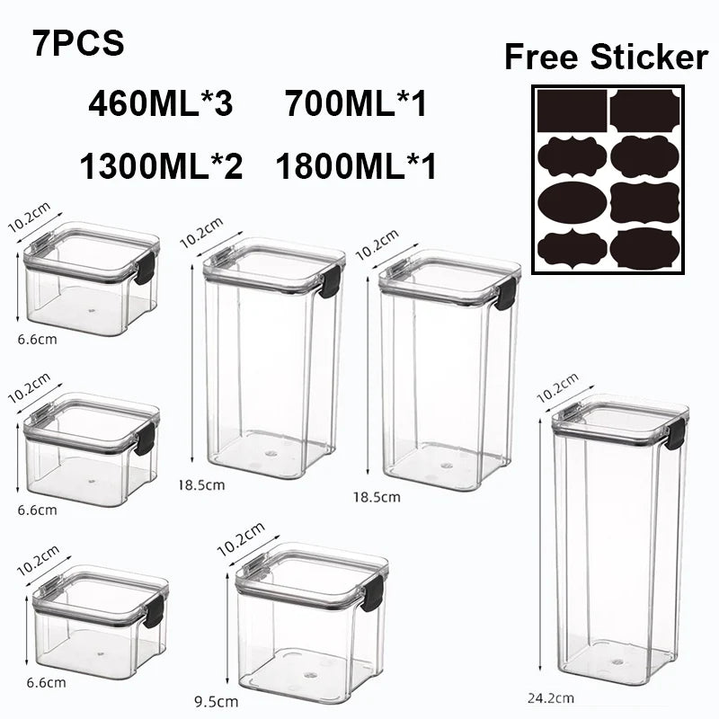 Food Storage Containers Kitchen Storage Tissue Preservation Transparent Containers Multigrain With LIDS Household Airtight Cans