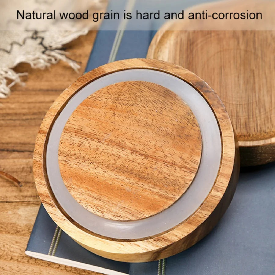 1 PC Small Glass Storage Jars with Airtight Lids, coffee container with Wooden Lid, Glass Pantry Canister for Beans, Rice,Sugar