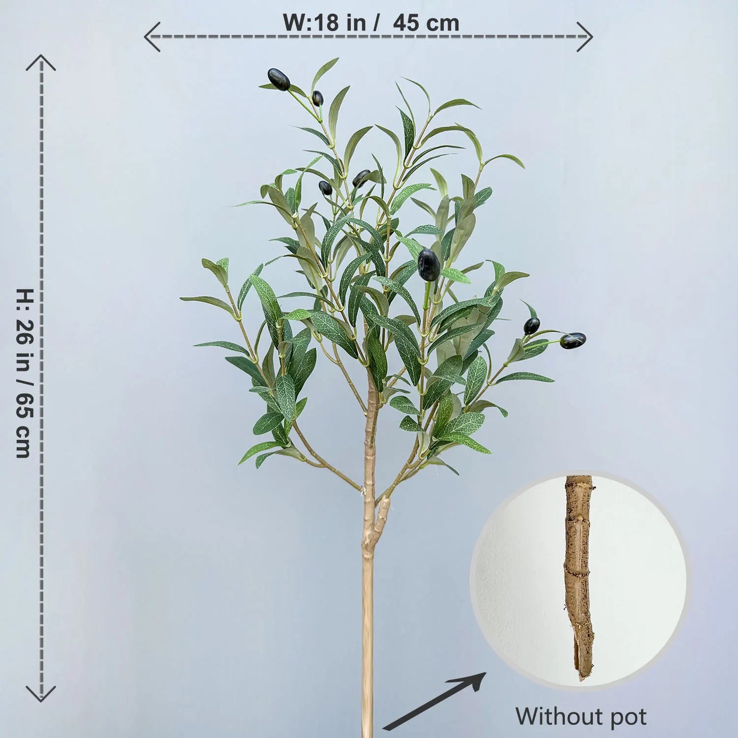65-200CM Large Artificial Olive Plant tree Branches Fake plant Plastic Ornamental outdoor faux Plant for Home garden Room Decor