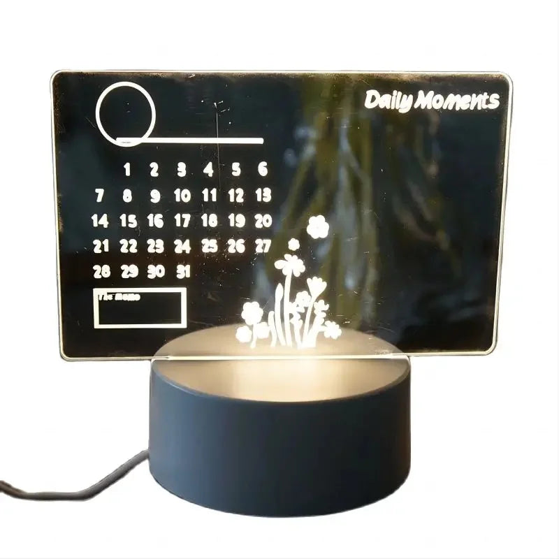 DIY Notepad LED Drawing Board Glowing Acrylic Message Board With Pen Erasable Children's Drawing Letter Message Board Night Lamp