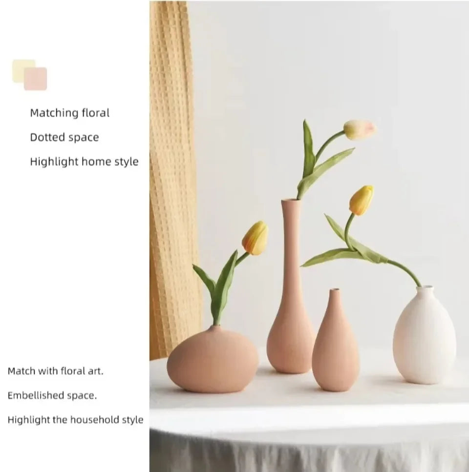 Plain Ceramic Vase Arrangement Creative and Minimalist Nordic Ins Style Decoration Pottery Props for Home Photography Plain Vas