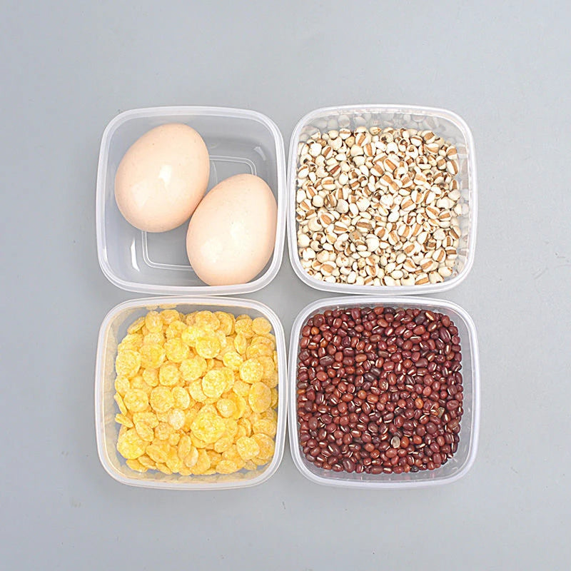 6Pcs Food Storage Container Small Plastic Moisture-proof Containers Mini Kitchen Storage Box with Leakproof Lid Kitchen Accessor