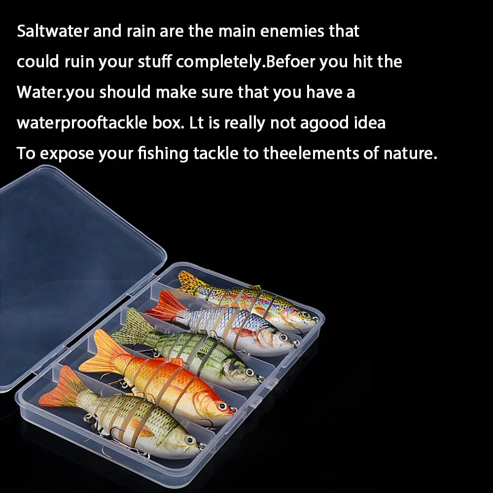 GOBASS Convenient Organizer Container Plastic Fishing Tackle Box 5 Grids Compartments Lure Hook Storage Case Fishing Accessories
