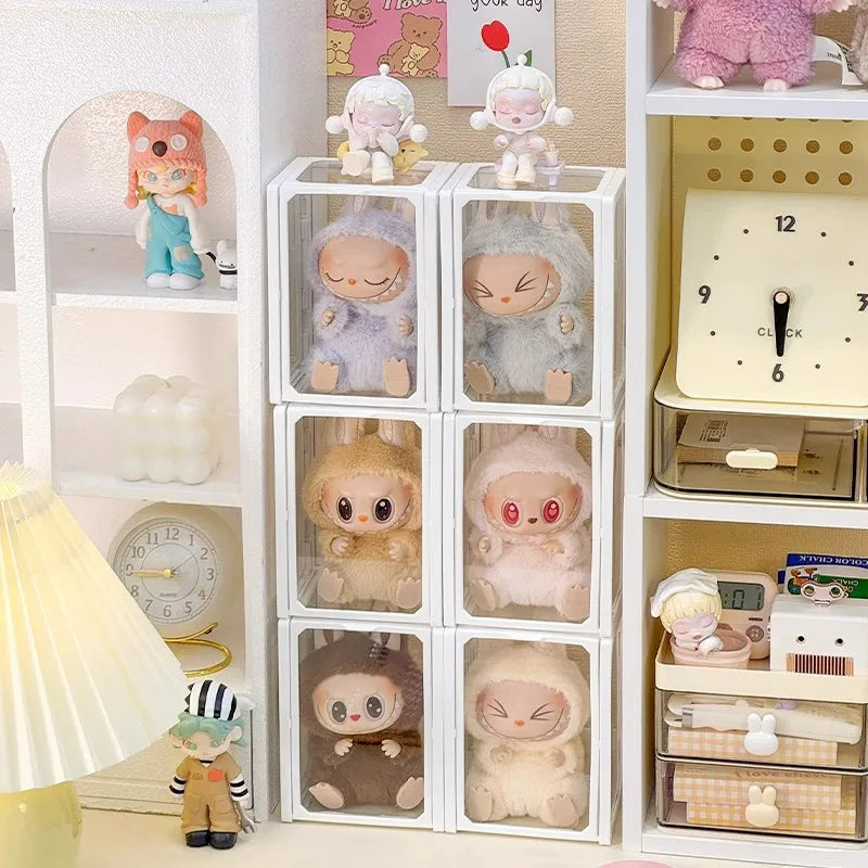 Labubu Pendant Display Box Rotating Transparent Labubu Doll Handmade Blind Box Storage Display Rack Decoration In Stock