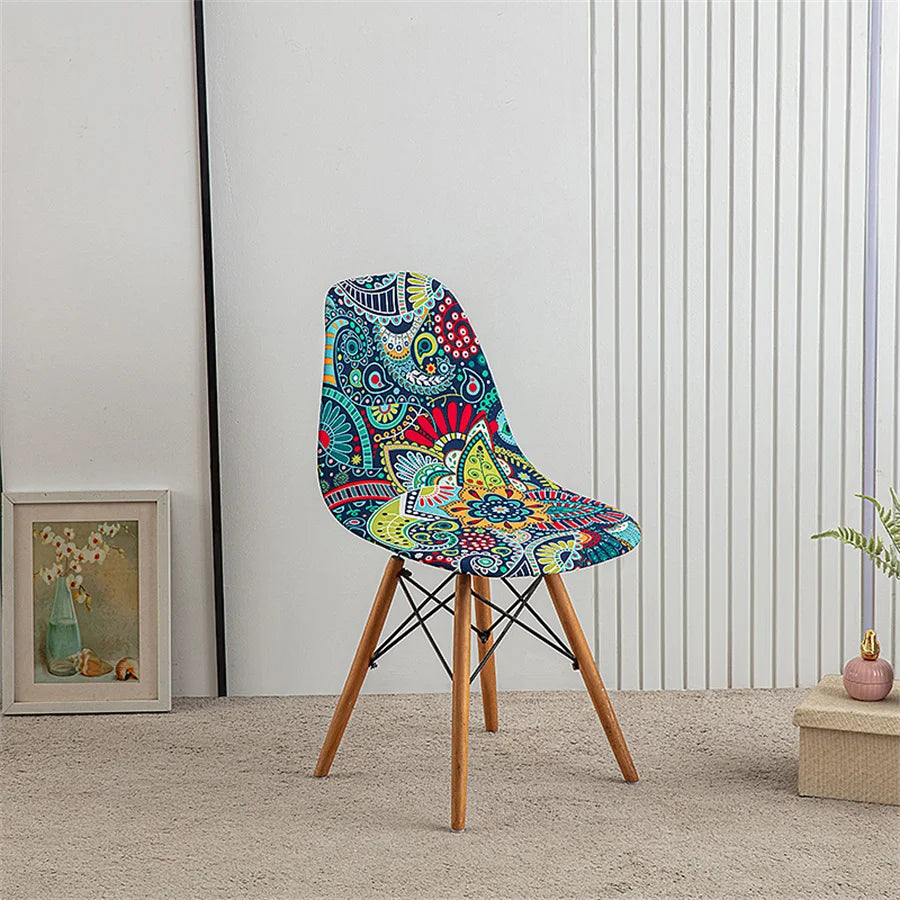 1Pc Printed Dining Table and Chair Cover Household Elastic Chair Cover Eames Chair Cover Special-Shaped Chair Cover