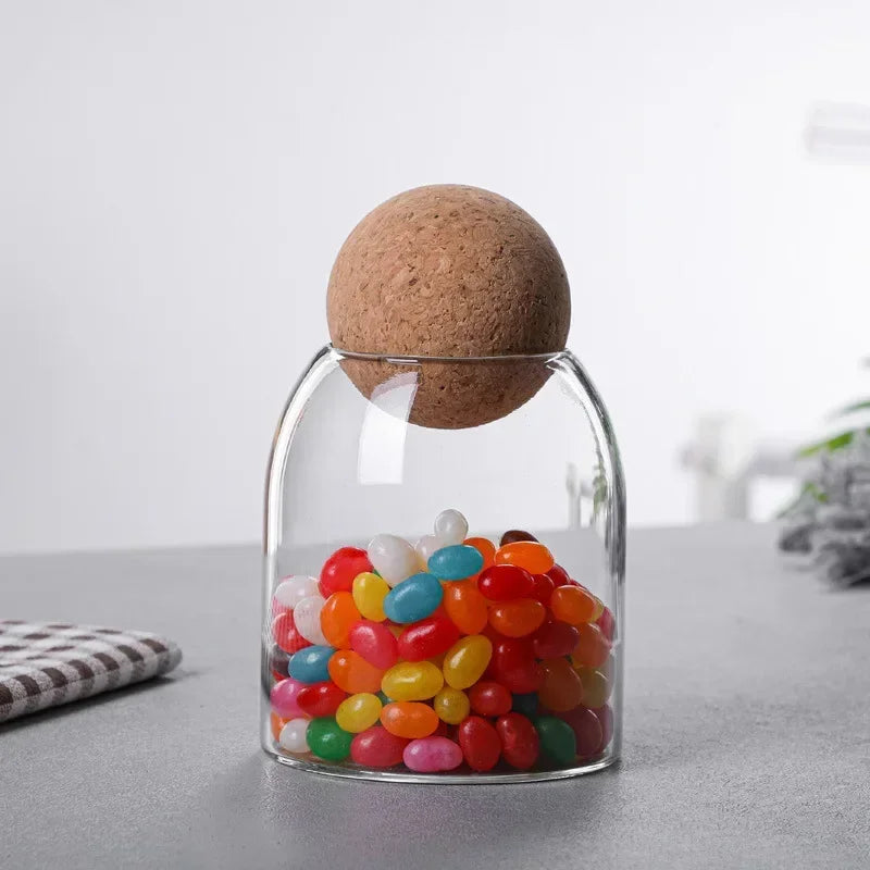 Glass Sealed Jar Kitchen Miscellaneous Grain Storage Jar Coffee Bean Transparent Glass Product Storage Jar