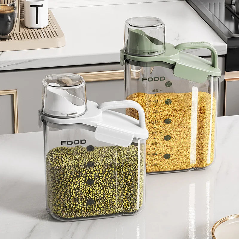 Cereal Containers Storage Compact Clear Dry Food Storage Containers with Pouring Spout Measuring Cup