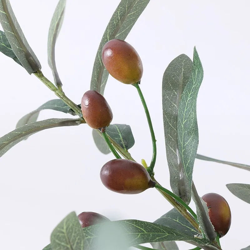 Artificial Green Leaf Olive Branch Fruit Fake Plants Wedding Home Photography Props Flower Arrangement Decoration Indoor Outdoor
