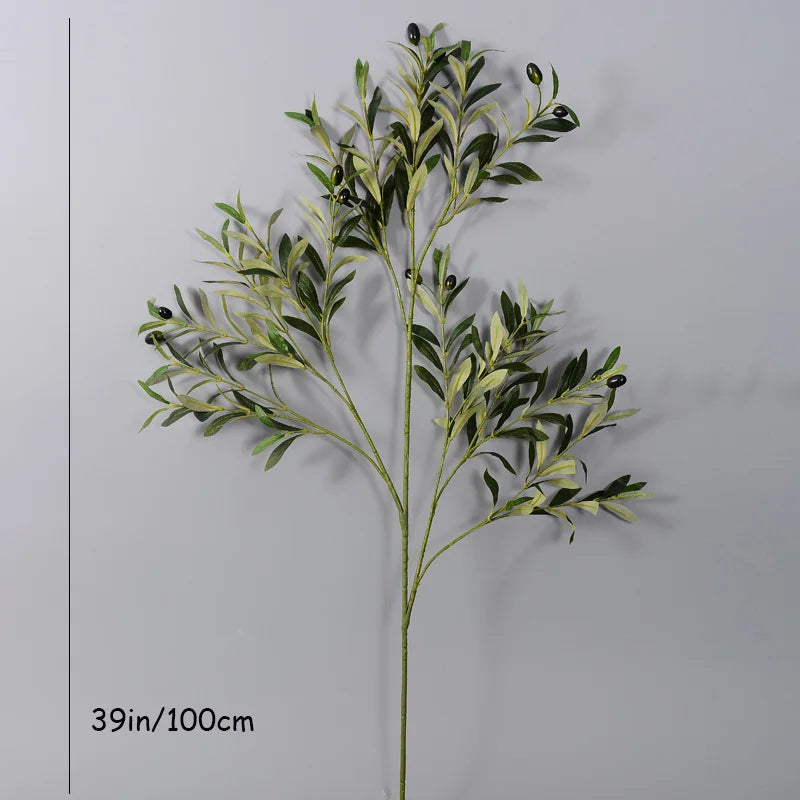 13-39in Long Tall Faux Olive Tree Branch Fake Plants Artificial Olive Branches with Olives for Home Wedding Office Shop Decor