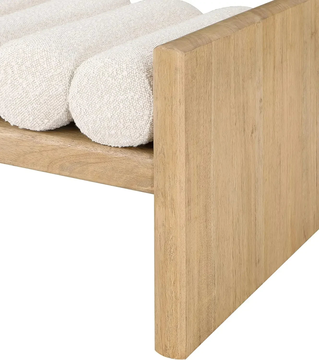 179Cream Waverly Collection Modern | Contemporary Bench with Solid Wood Rich Natural Finish, 52" W x 19" D x 18" H, Cream