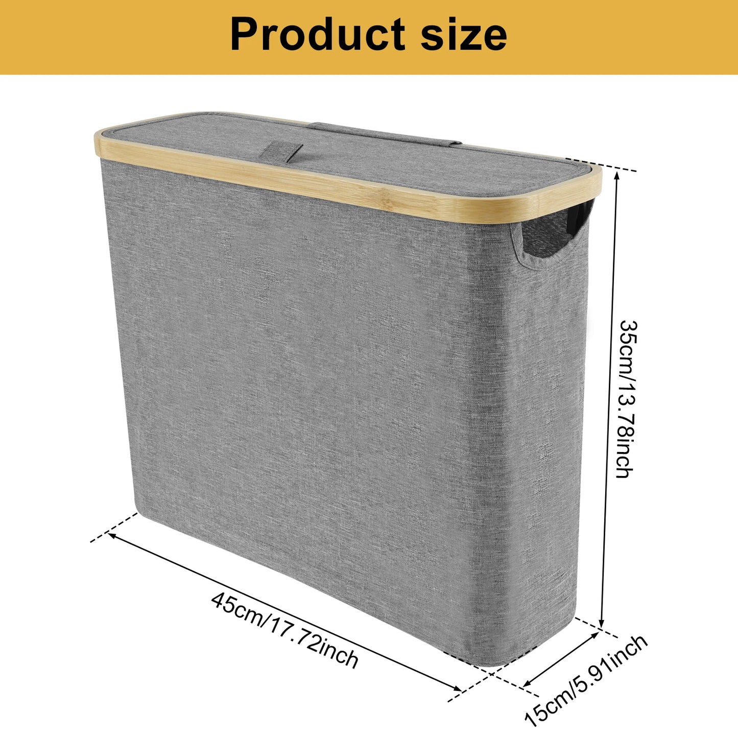 Bathroom Toilet Paper Basket Foldable Large Capacity Toilet Rolls Paper Storage Basket with Wooden Lid for Bathroom Organizer
