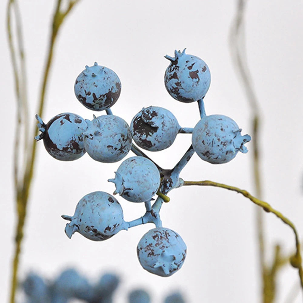 1 Branch Simulate Tree Fruit Flower Plant Branch Arrangement DIY Home Decoration