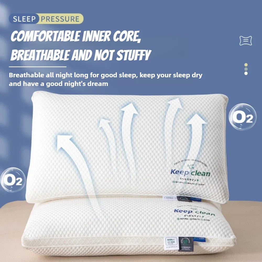 Breathable Knitted Cotton Pillow for Adults Hotel Home Use Non Collapsing Hypoallergenic White Rectangular Durable Pillow Core