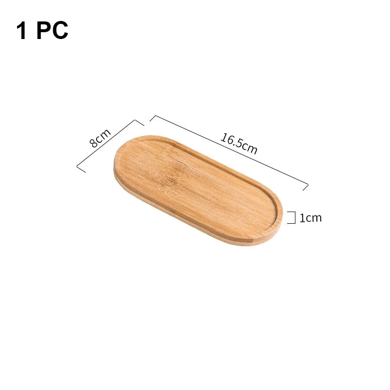 Wooden Soap Dispenser Tray Multi Bamboo Multi Shape Wooden Holder Pot Tray Home Decor Garden Supplies Photography Props Coaster