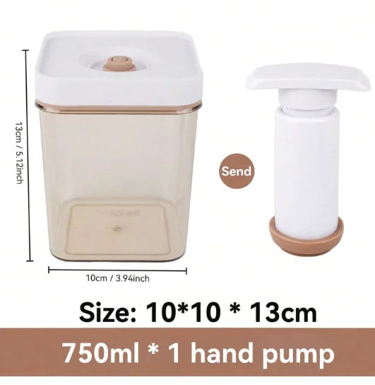 Vacuum Seal Container Moisture-Proof Food Storage Container with Dustproof Lid for Coffee Beans Cereals Rice Storage Box