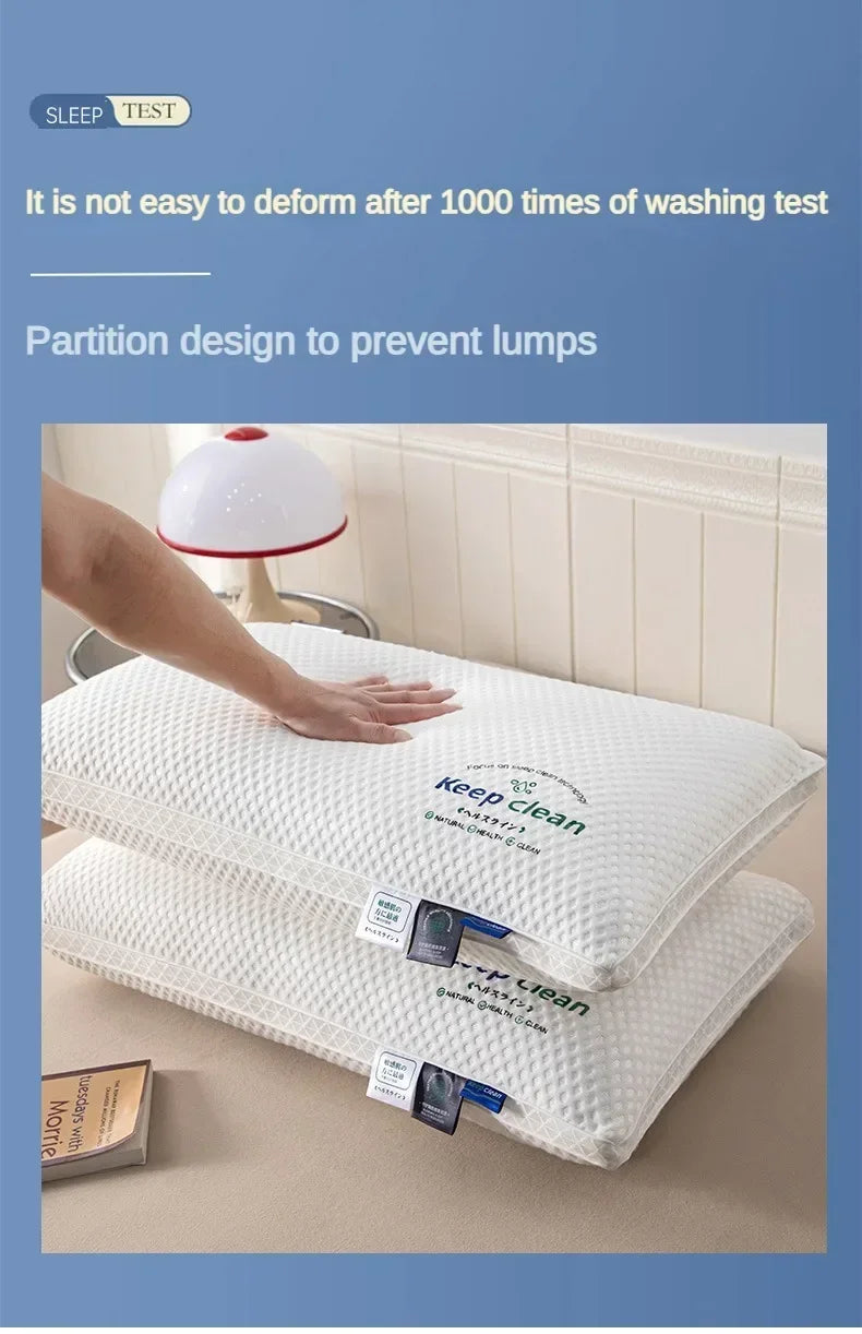 Breathable Knitted Cotton Pillow for Adults Hotel Home Use Non Collapsing Hypoallergenic White Rectangular Durable Pillow Core