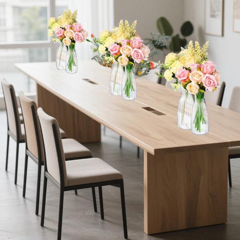 Plastic Transparent Vase - Ideal for DIY Floral Arrangements, Home Decor, Event Decor, Table Centerpieces, Weddings, and Parties