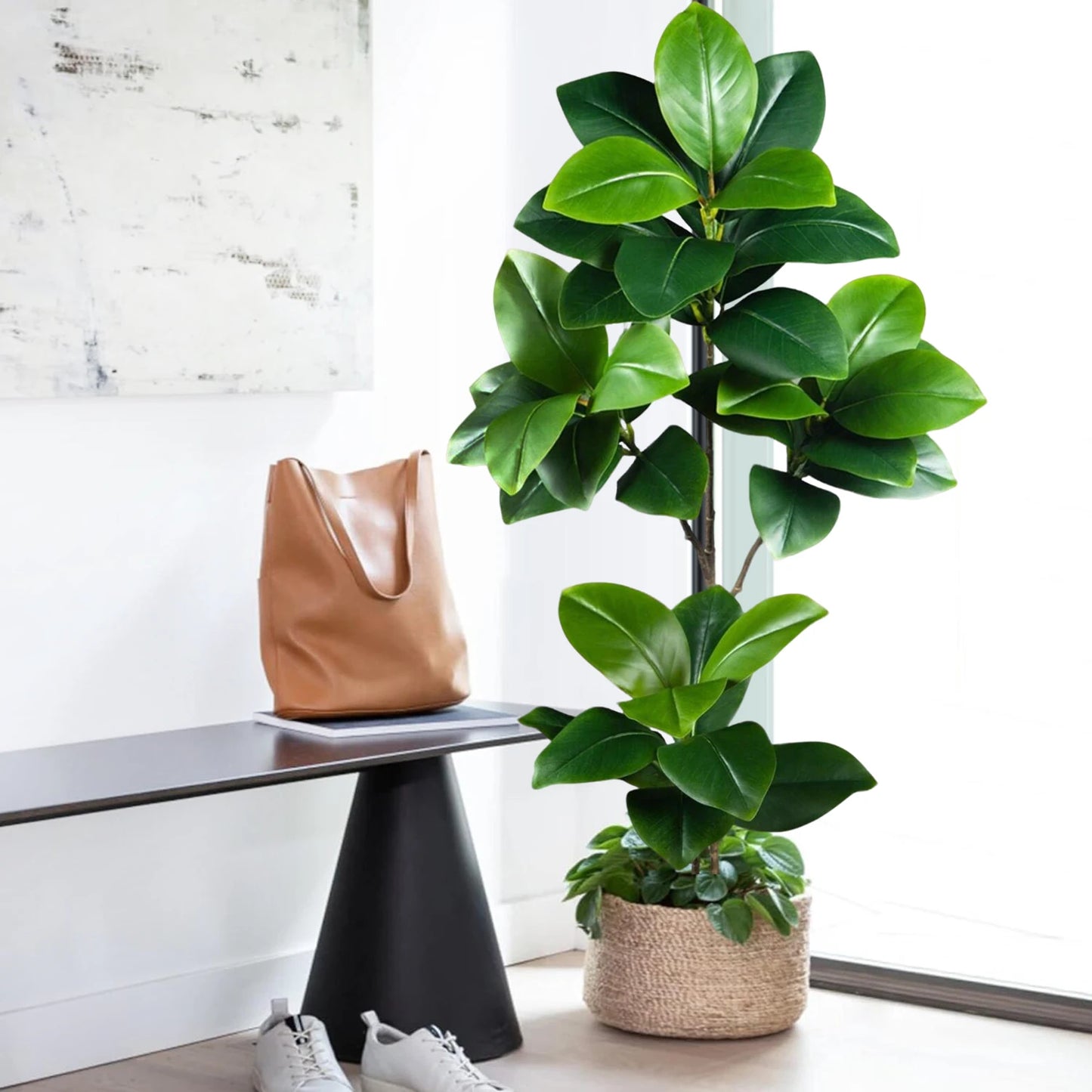 76-135cm Artificial Plants Fake Bamboo Tree Branch Plastic Nandina Leaves Tall Green Landscape For Home Garden Decor