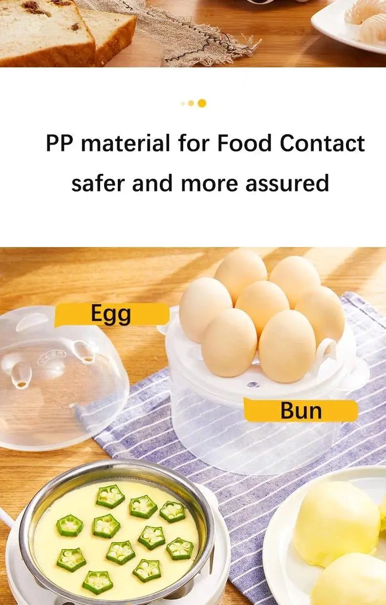110V/220V Multifunctional Electric Egg Boiler Double Layers Egg Cooker Mini Steamer Poacher Kitchen Cooking Breakfast Machine