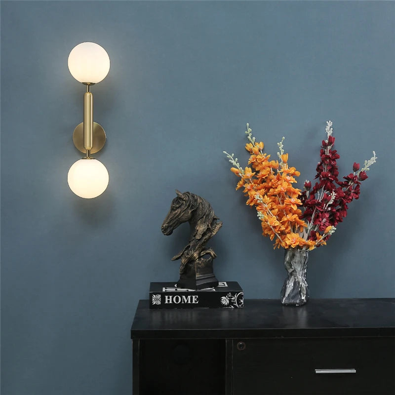 Creative Glass Ball Wall Lamps Modern Bedroom Bedside Lamp Living Room Background Wall Lights Home Decoration Lighting Fixtures