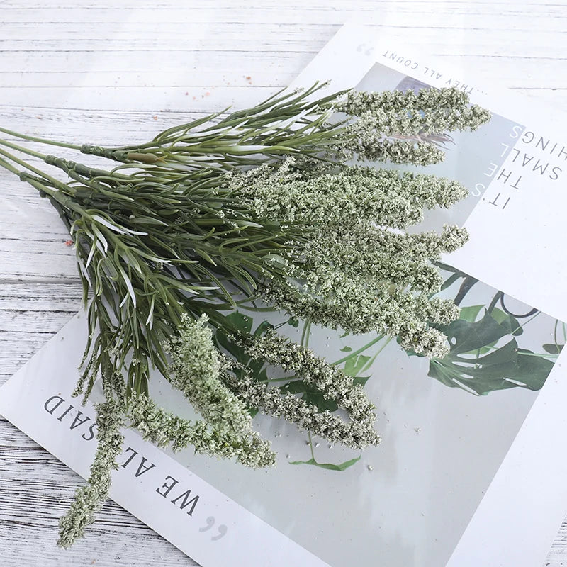 Foam Artificial Flowers Lavender Bouquet Christmas Wedding Home Decoration Indoor Outdoor Home Office Table Arrange Fake Plants