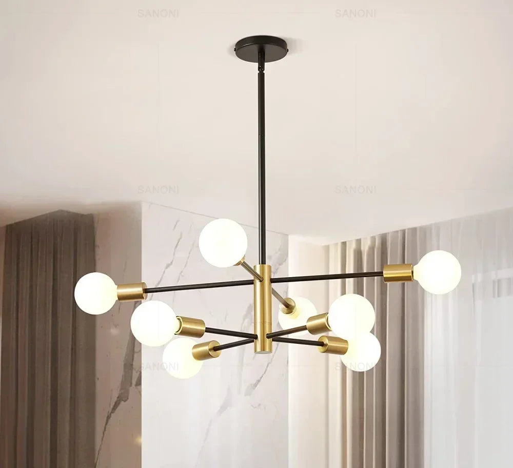 Postmodern Living Room Chandelier Dining Room Bedroom Light Luxury Nordic Lamps Simple Atmospheric Molecular Lamp Home Decor