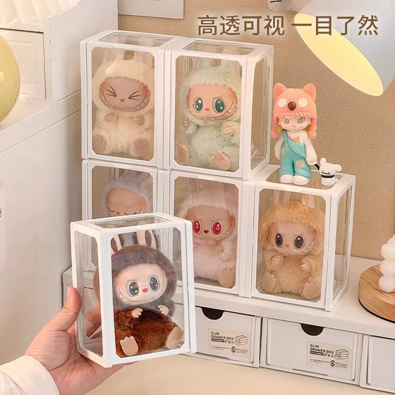 Labubu Pendant Display Box Rotating Transparent Labubu Doll Handmade Blind Box Storage Display Rack Decoration In Stock